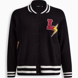 Lovesick Varsity Raglan Bomber Sweater